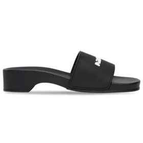 Logo Pool Clog Slides “Black Rubber” 707094W1S9M1090