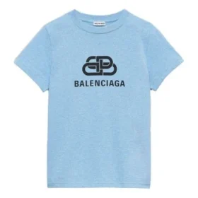 Logo stampato sul petto, lettere dell’alfabeto, vestibilità ampia, maniche corte, azzurro 578133TGV755840