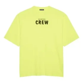 Maglia a maniche corte da uomo Balenciaga con stampa alfabetica, verde fluorescente 620969TIVG97072