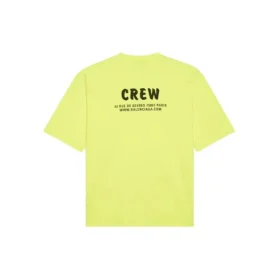 Maglia a maniche corte da uomo Balenciaga con stampa alfabetica, verde fluorescente 620969TIVG97072