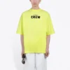Maglia a maniche corte da uomo Balenciaga con stampa alfabetica, verde fluorescente 620969TIVG97072