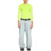 Maglia a maniche lunghe con collo rotondo “Giallo fluo” 704103TMVB77204