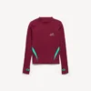 Maglia tecnica da uomo a maniche lunghe, vestibilità aderente, nei colori bordeaux/acquamarina Maglia tecnica da uomo a maniche lunghe, vestibilità aderente, nei colori bordeaux/acquamarina