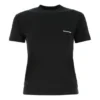 Maglietta a maniche corte con colletto rotondo e logo SS21, nera 612964TJV871070