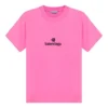 Maglietta a maniche corte con collo rotondo e ricamo, rosa 612964TJVD95764