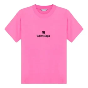 Maglietta a maniche corte con collo rotondo e ricamo, rosa 612964TJVD95764 Maglietta a maniche corte con collo rotondo e ricamo, rosa 612964TJVD95764