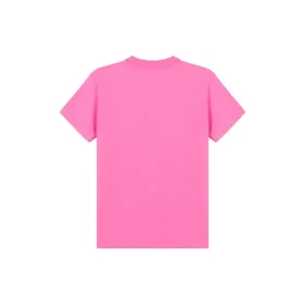Maglietta a maniche corte con collo rotondo e ricamo, rosa 612964TJVD95764 Maglietta a maniche corte con collo rotondo e ricamo, rosa 612964TJVD95764