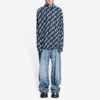 Maglietta a maniche corte con logo scarabocchiato, vestibilità ampia “Midnight Blue” 662983TLLJ48502