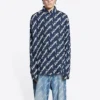 Maglietta a maniche corte con logo scarabocchiato, vestibilità ampia “Midnight Blue” 662983TLLJ48502
