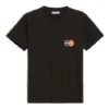 Maglietta a maniche corte con logo stampato in stile retrò, vestibilità slim, nera 612964TIV791000