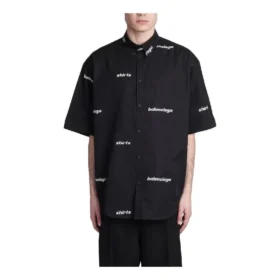 Maglietta a maniche corte con logo su tutta la superficie “Black White” 681702TOL651070