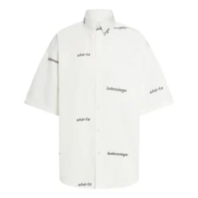 Maglietta a maniche corte con logo su tutta la superficie “White Black” 681702TOL659040