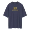 Maglietta a maniche corte con stampa alfabetica blu navy 492258TAV044128