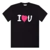 Maglietta a maniche corte con stampa “I Love U” – Nera 612965TJVL51070
