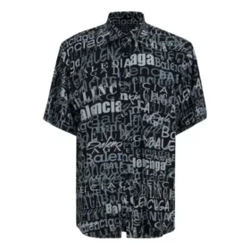 Maglietta a maniche corte con stampa logo in caratteri misti “Black Grey” 556854TELF21269