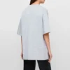 Maglietta a maniche corte con stampa SS21, collo rotondo, grigia 620941TIV501167