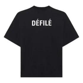 Maglietta a maniche corte nera con stampa alfabetica 641532TJVL41000