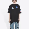 Maglietta a maniche corte retrò spaziale Balenciaga x NASA “Black” 651795TKVD71070