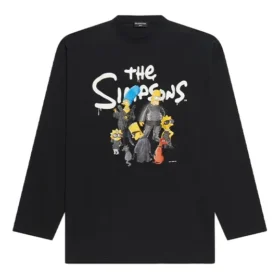 Maglietta a maniche lunghe Balenciaga x THE SIMPSONS, vestibilità larga “Black” 681046TLVG70100 Maglietta a maniche lunghe Balenciaga x THE SIMPSONS, vestibilità larga “Black” 681046TLVG70100