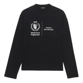 Maglietta a maniche lunghe Balenciaga x WFP, vestibilità media “Black” 612967THV841000