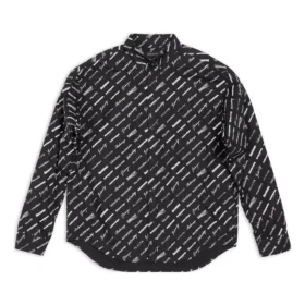 Maglietta a maniche lunghe con logo su tutta la superficie “Black” 662983TNLL11070