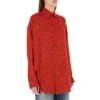 Maglietta a maniche lunghe con stampa del logo, rossa 623037TJLI16167