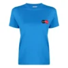 Maglietta casual a maniche corte con logo alfabetico, blu 612964TIV797601