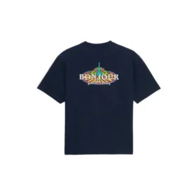 Maglietta con collo rotondo in cotone Balenciaga “Navy” 594579THV608065 Maglietta con collo rotondo in cotone Balenciaga “Navy” 594579THV608065