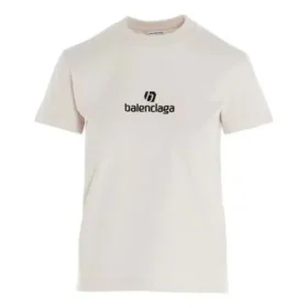 Maglietta con logo a girocollo Grigio/Bianco 612964TJVD99054