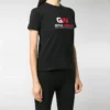 Maglietta con logo stampato, girocollo, nera 612964TIVD51000