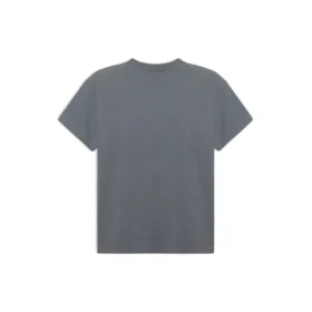 Maglietta con stampa del logo della band, stile retrò, maniche corte, grigia 612965TIV471404