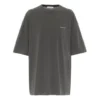 Maglietta con stampa, girocollo, logo piccolo, maniche corte, grigia 556104TYK281055