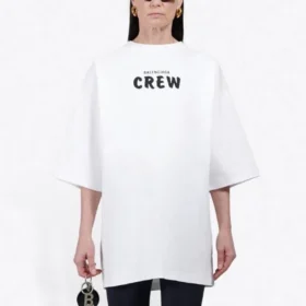 Maglietta da uomo Balenciaga a maniche corte con stampa, bianca 620941TIV749040 Maglietta da uomo Balenciaga a maniche corte con stampa, bianca 620941TIV749040