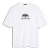 Maglietta da uomo Balenciaga bianca con logo BB, stampa del logo classico, maniche corte 570803TEV489044