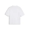 Maglietta da uomo Balenciaga bianca con logo BB, stampa del logo classico, maniche corte 570803TEV489044