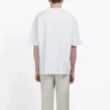 Maglietta da uomo Balenciaga bianca con logo BB, stampa del logo classico, maniche corte 570803TEV489044