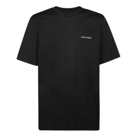 Maglietta da uomo Balenciaga con logo, a maniche corte, nera 556150TYK281000 Maglietta da uomo Balenciaga con logo, a maniche corte, nera 556150TYK281000