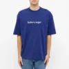Maglietta da uomo Balenciaga con logo alfabetico, maniche corte, blu 612966TIV541195