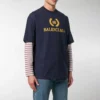Maglietta da uomo Balenciaga con logo, collo rotondo e maniche corte, blu navy 535622TAV044128