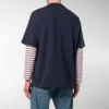 Maglietta da uomo Balenciaga con logo, collo rotondo e maniche corte, blu navy 535622TAV044128