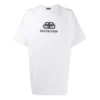 Maglietta da uomo Balenciaga con logo stampato, collo rotondo e maniche corte, bianca 583214TFV652569