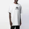 Maglietta da uomo Balenciaga con logo stampato, collo rotondo e maniche corte, bianca 583214TFV652569