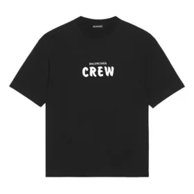 Maglietta da uomo Balenciaga con motivo alfabetico, ampia, a maniche corte, nera 612966TIV241070 Maglietta da uomo Balenciaga con motivo alfabetico, ampia, a maniche corte, nera 612966TIV241070