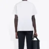 Maglietta da uomo Balenciaga con stampa del logo “Band Portrait”, stile retrò, maniche corte, bianca 612966TIV479000
