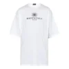 Maglietta da uomo Balenciaga con stampa del logo, collo rotondo e maniche corte, bianca 556150TYK239000