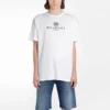 Maglietta da uomo Balenciaga con stampa del logo, collo rotondo e maniche corte, bianca 556150TYK239000