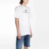 Maglietta da uomo Balenciaga con stampa del logo, collo rotondo e maniche corte, bianca 556150TYK239000