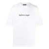 Maglietta da uomo Balenciaga con stampa del logo, comoda, a maniche corte, bianca 612966TIV549040