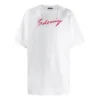 Maglietta da uomo Balenciaga con stampa del logo, maniche corte, bianca 583214TFV639783