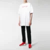 Maglietta da uomo Balenciaga con stampa del logo, maniche corte, bianca 583214TFV639783